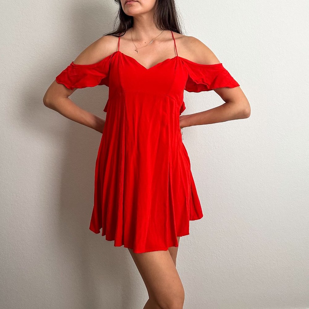 Red Ruffle Dress - Picture 3 of 6